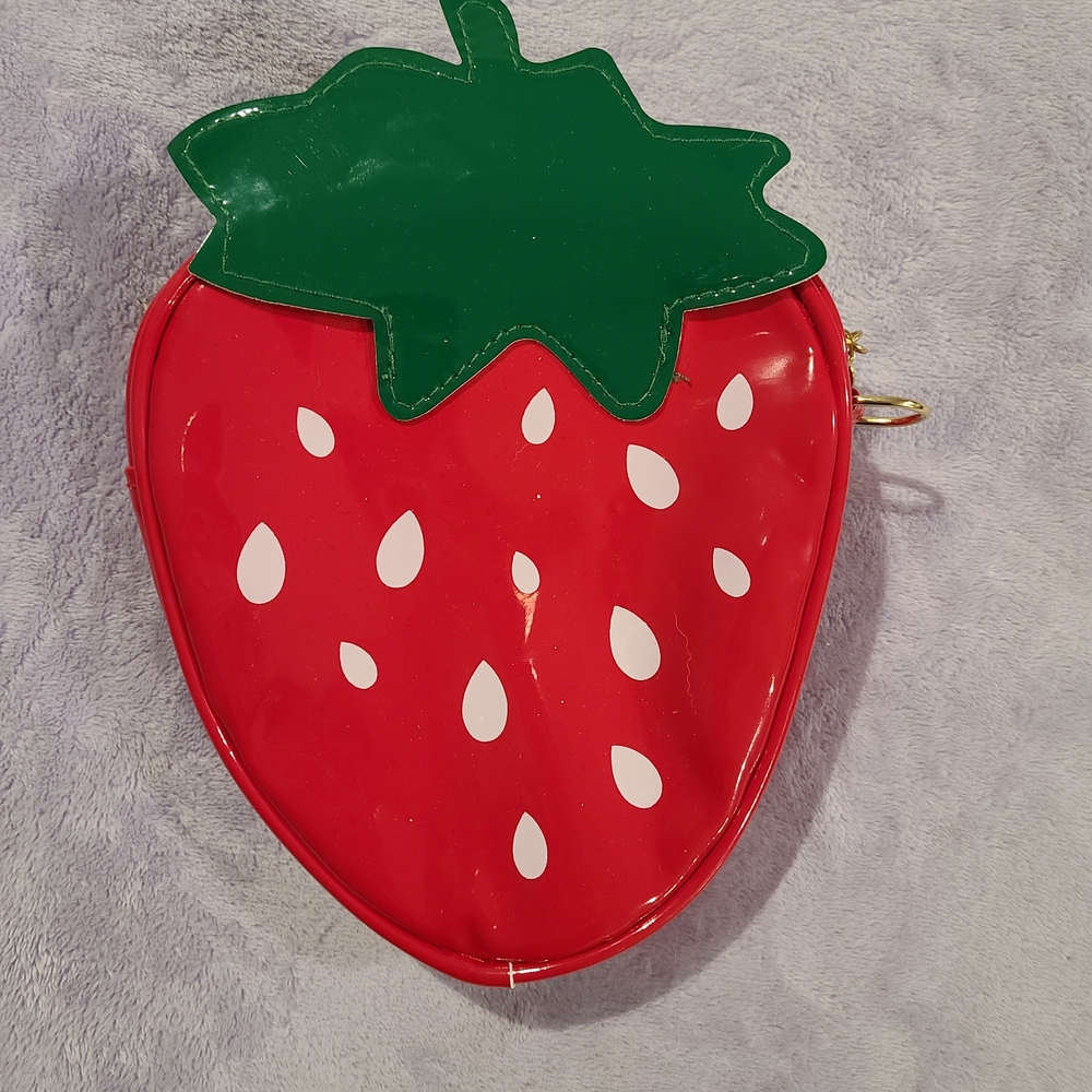 Strawberry Shaped Red and Green Pouch